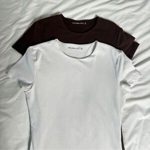 Abercrombie & Fitch Short Sleeve Cotton Blend Crew Bodysuit Size Medium Bundle